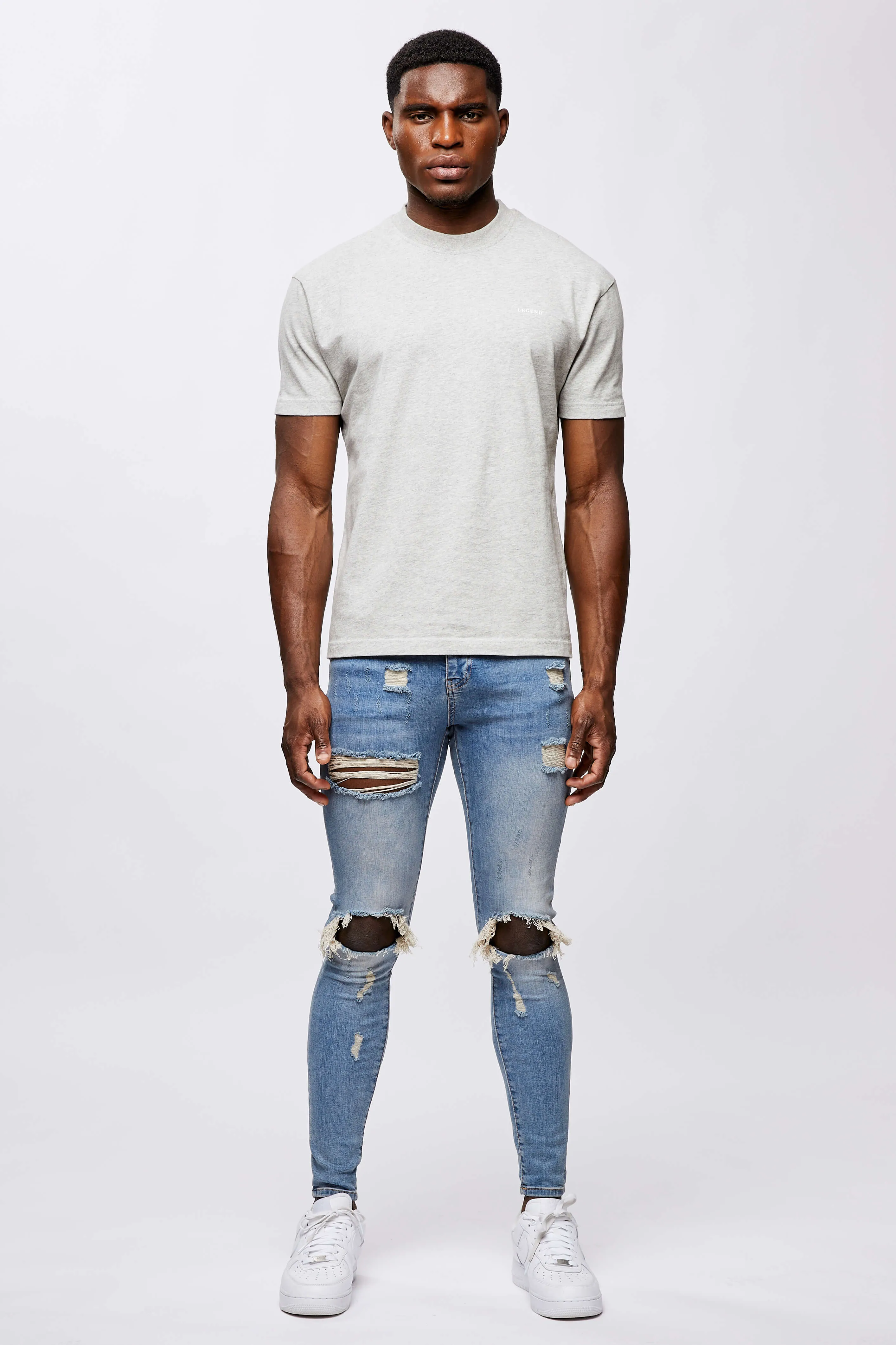 LEGEND* BASICS T-SHIRT - GREY MARL
