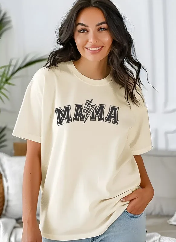 Lightening Bolt Checkered Mama Tee