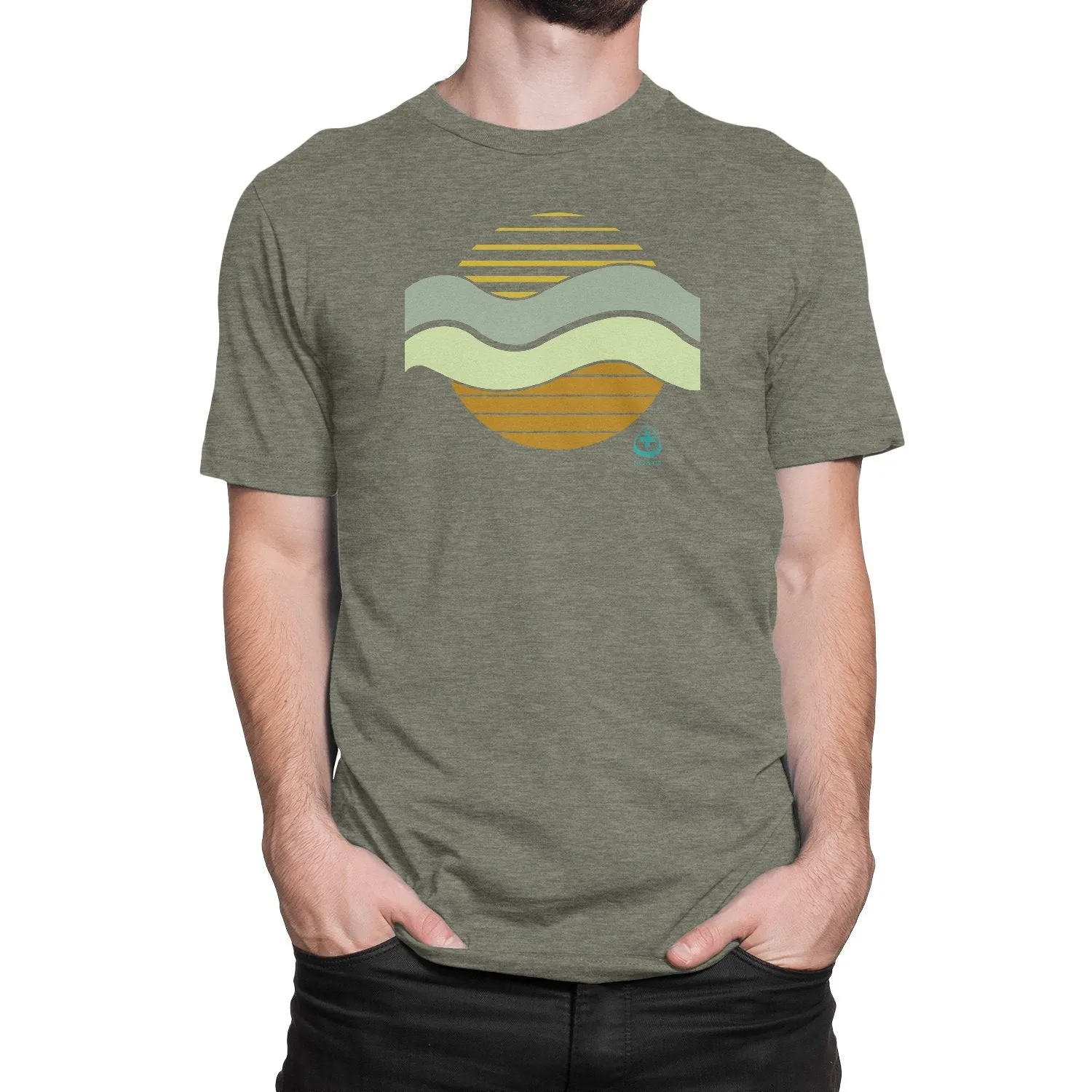 Luxury Men’s Sun & Waves Graphic Tee