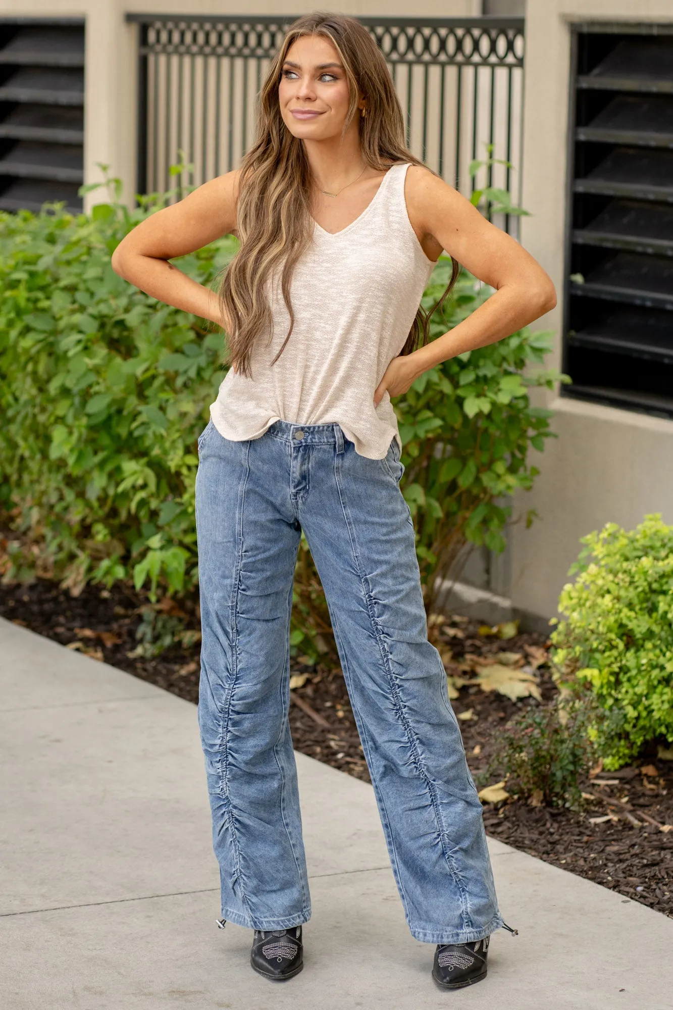 Madison Mid Rise Baggy Fit Jeans
