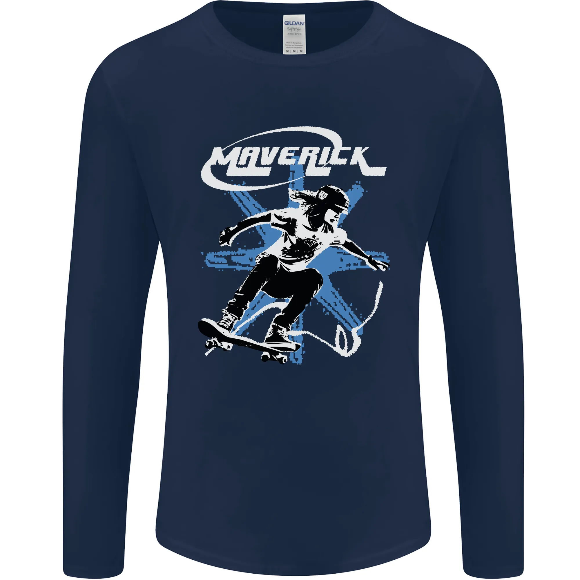 Maverick Skateboarder Skateboard Mens Long Sleeve T-Shirt