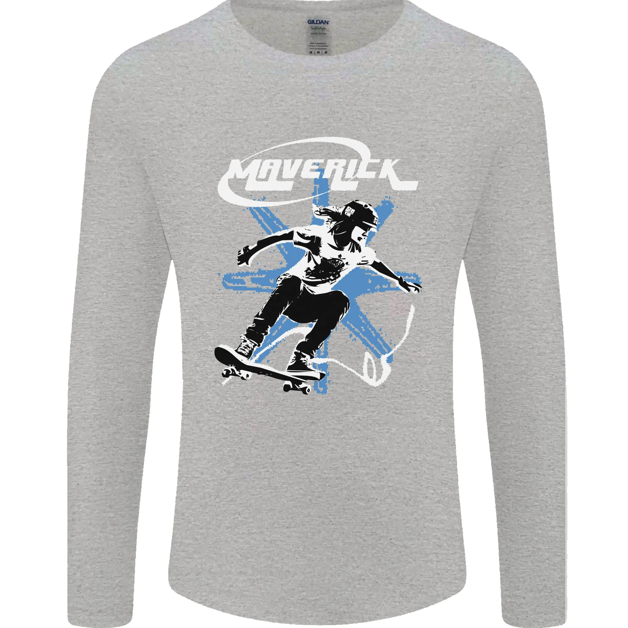 Maverick Skateboarder Skateboard Mens Long Sleeve T-Shirt