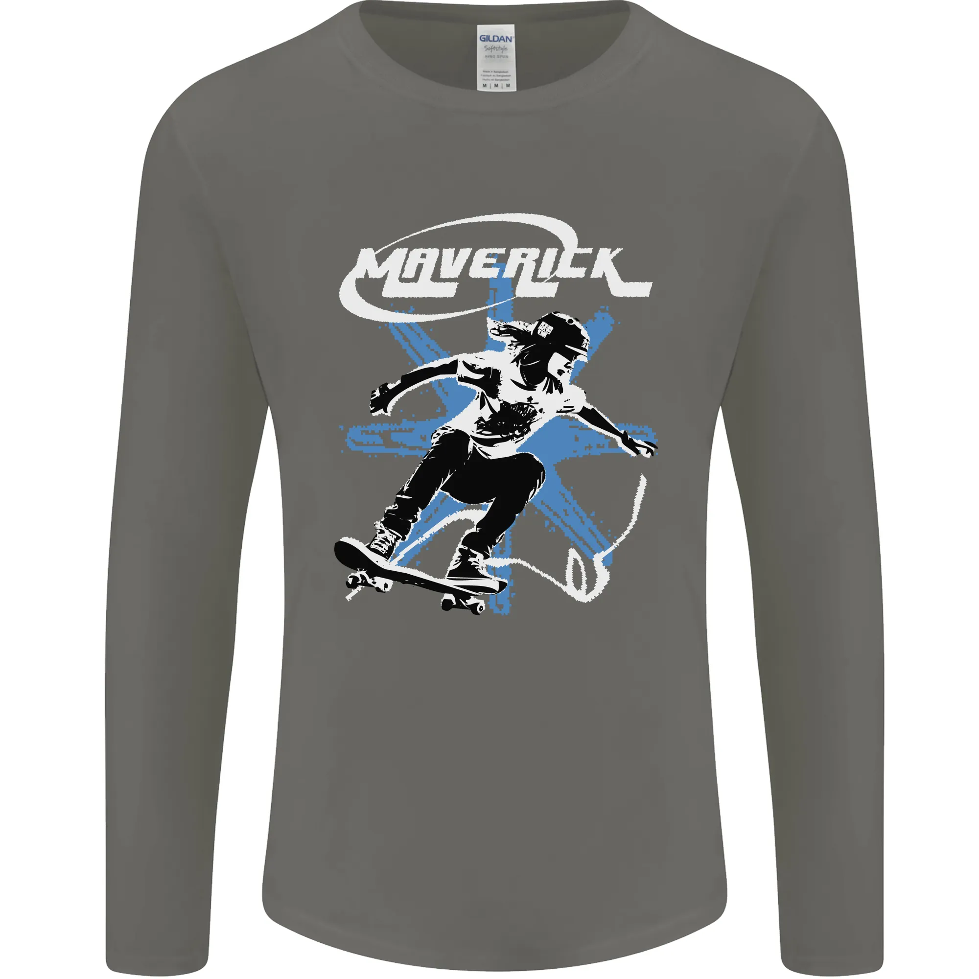 Maverick Skateboarder Skateboard Mens Long Sleeve T-Shirt