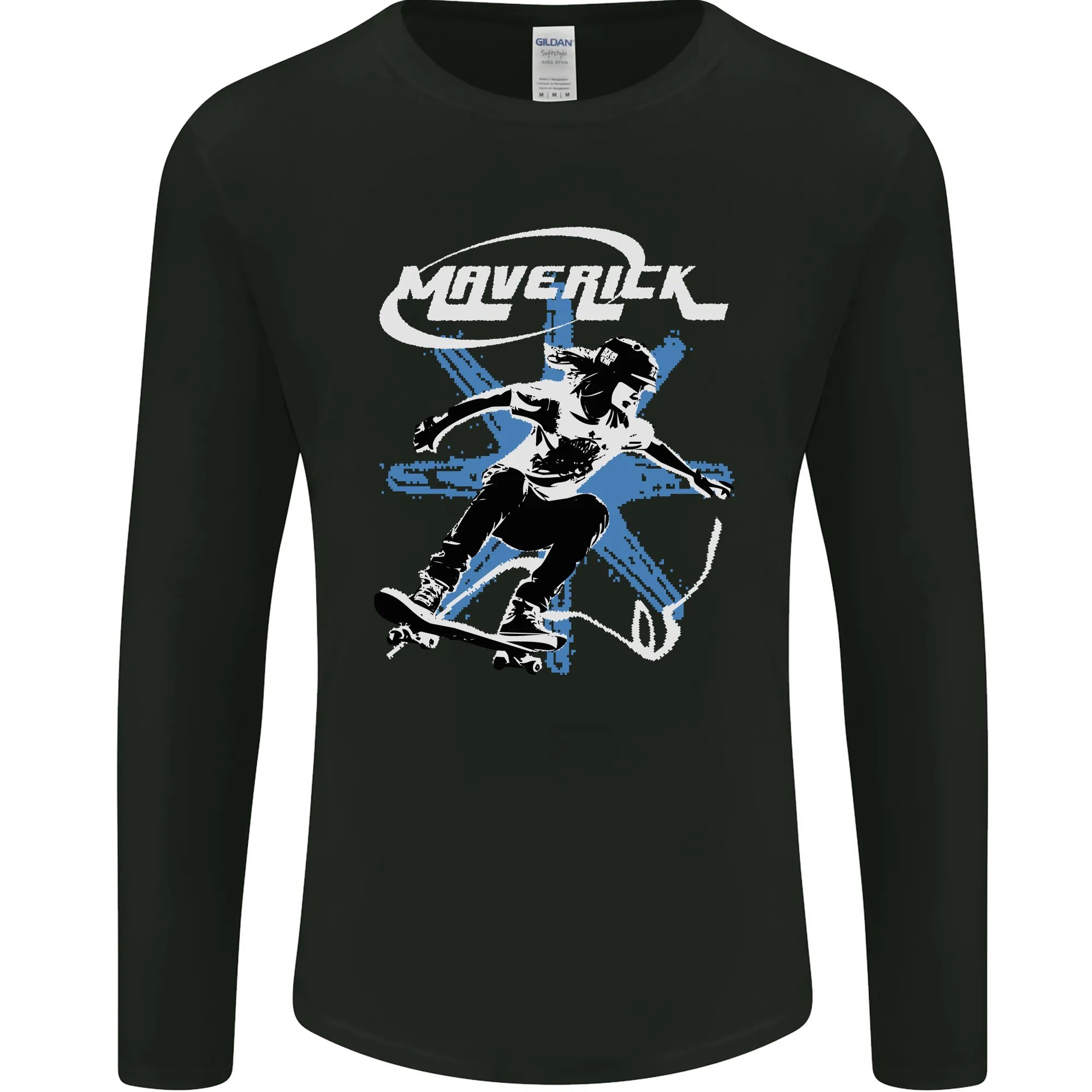 Maverick Skateboarder Skateboard Mens Long Sleeve T-Shirt