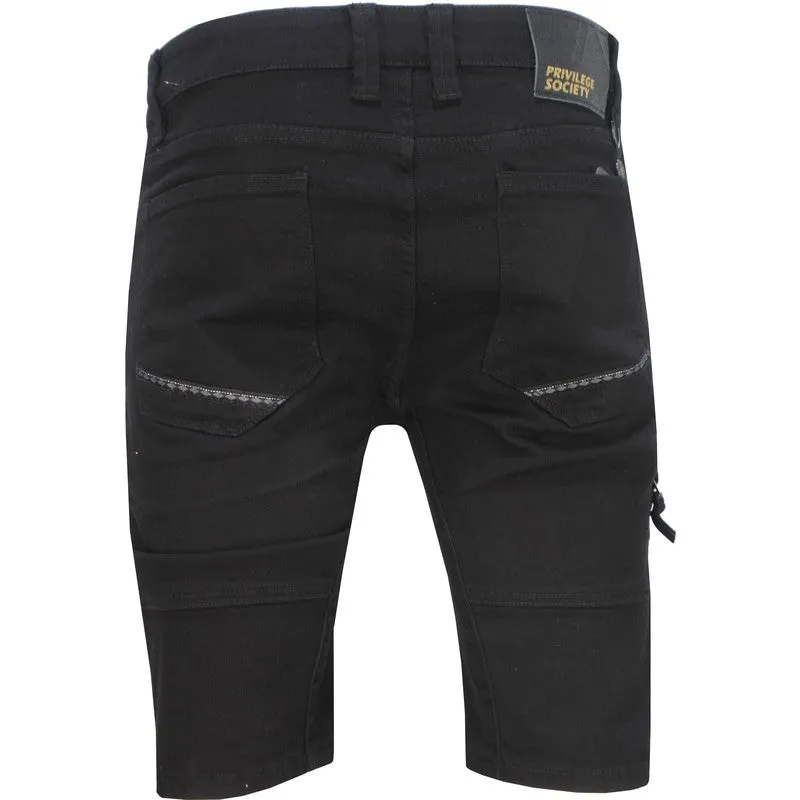 Men's Black Knight Denim Shorts