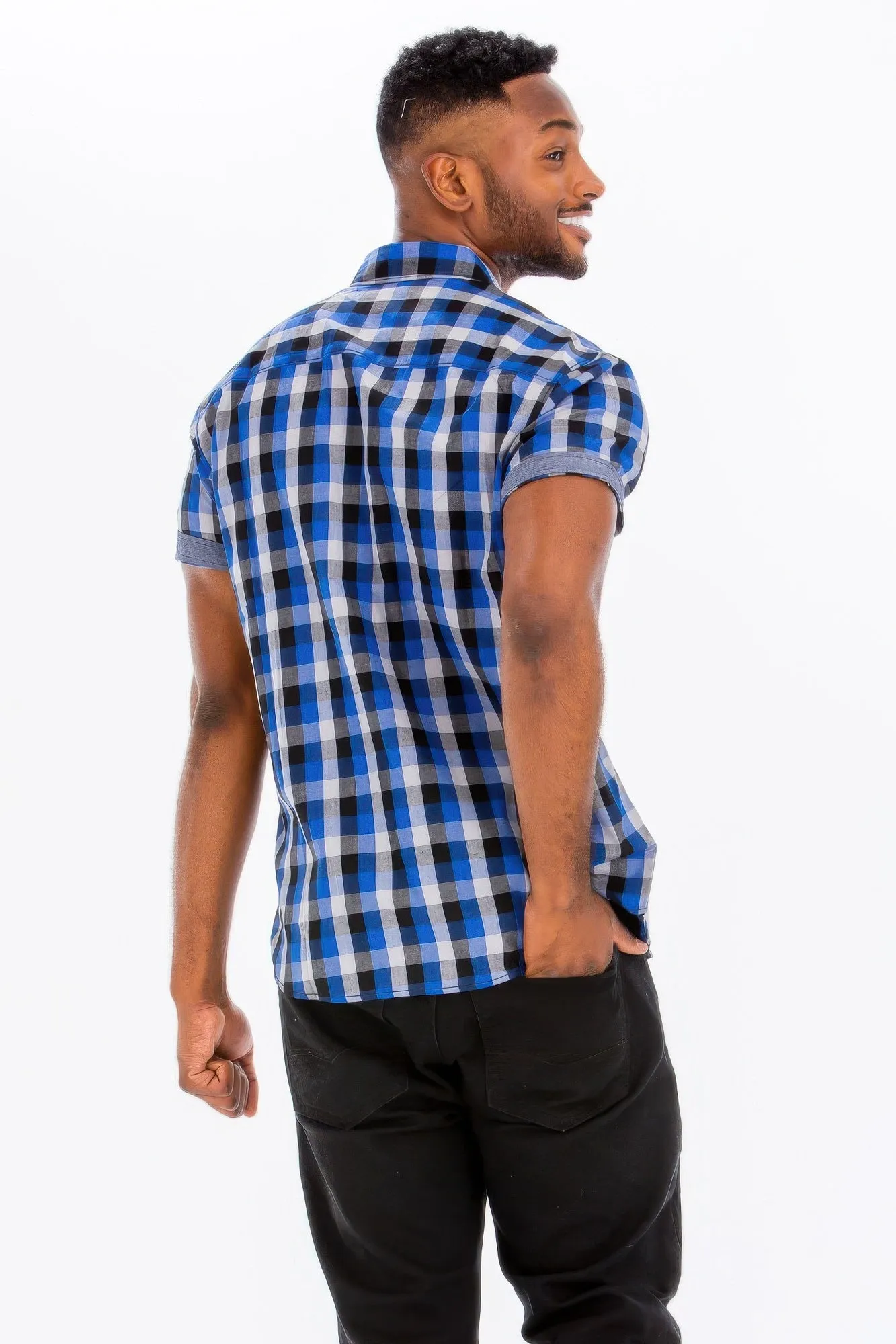 Men's Checkered Button-Down Shirt