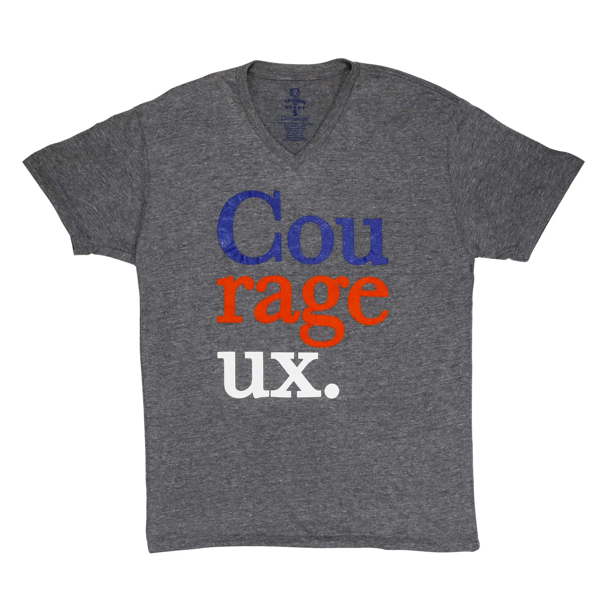 Men's - Cou-rage-eux Grey V-Neck T-Shirt