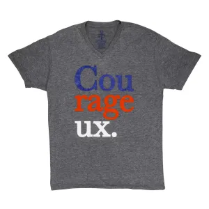 Men's - Cou-rage-eux Grey V-Neck T-Shirt