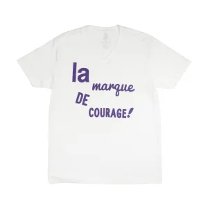 Men's - La Marque de Courage White V-Neck T-Shirt
