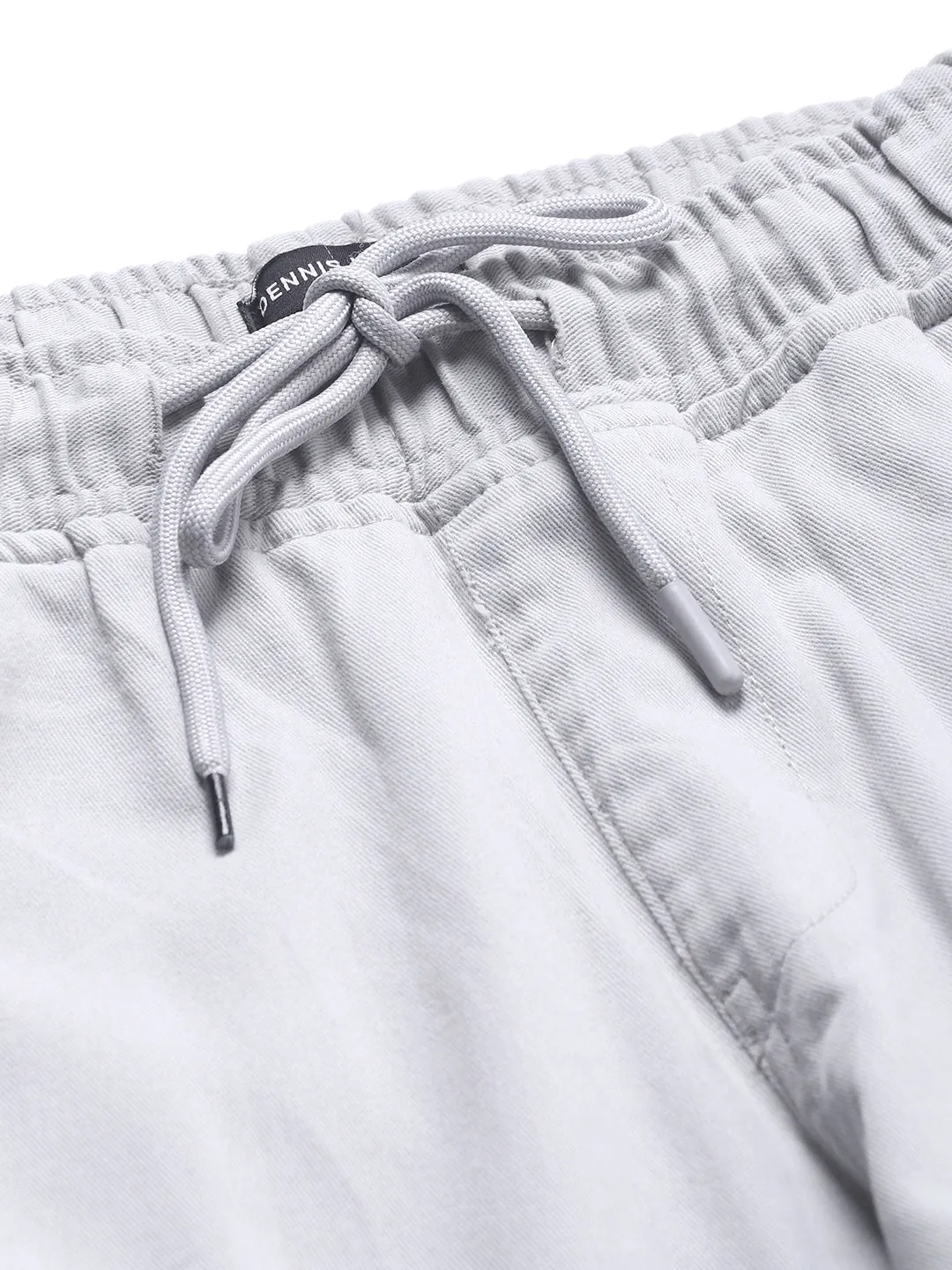 Men's Light Grey Solid Cargo Jogger