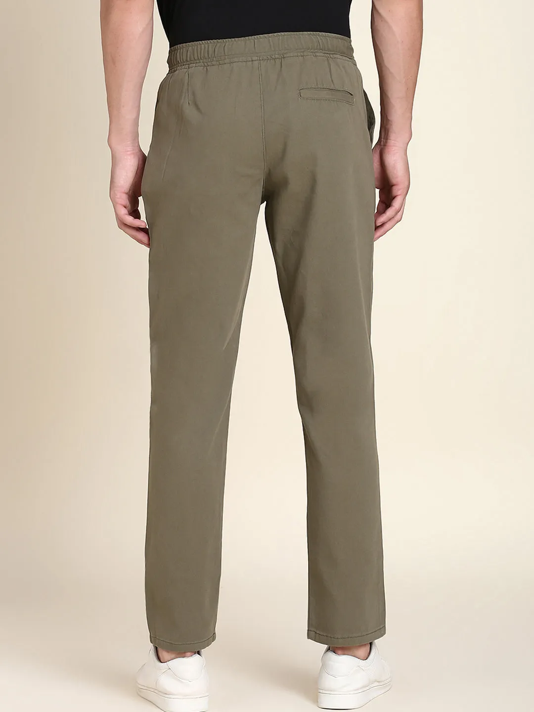 Men's Light Olive Solid Chino