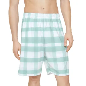 Men's Mint Plaid Shorts - Summer Activewear