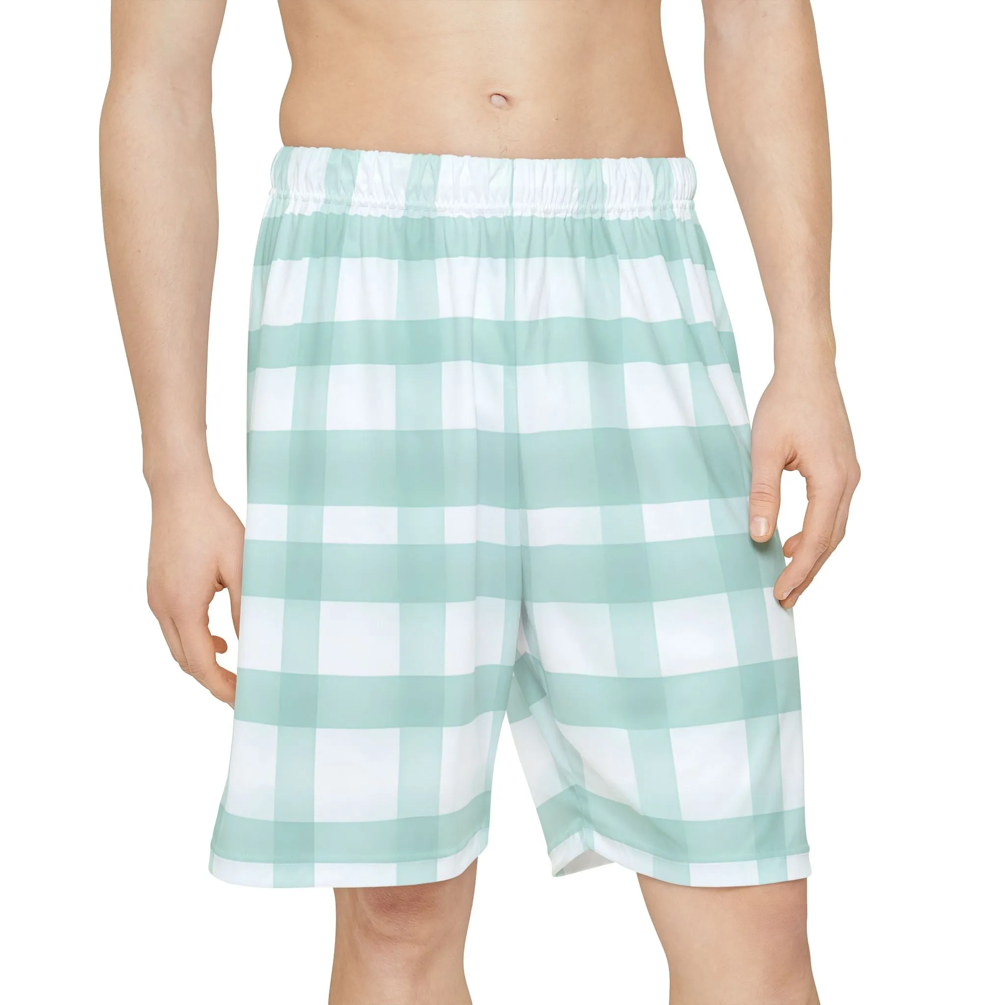 Men's Mint Plaid Shorts - Summer Activewear