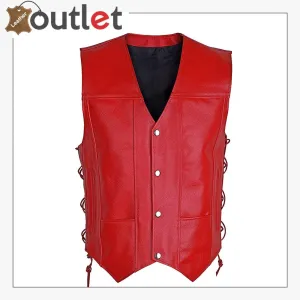 MEN’S MOTORCYCLE VEST TACTICAL SWAT STYLE LEATHER VEST
