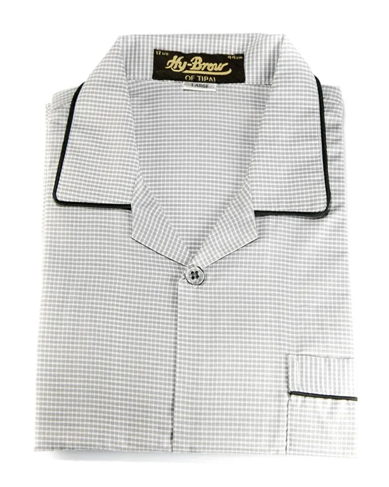 Mens Wedding Nightdress - Checkered Design Nightwear By Hy-Brow Plus High Classic