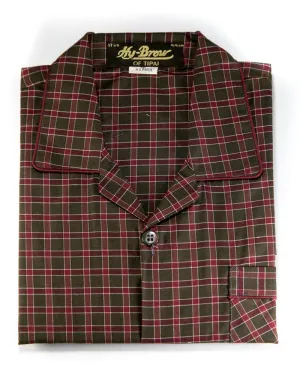 Mens Wedding Nightdress - Checkered Design Nightwear By Hy-Brow Plus High Classic
