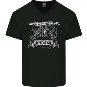 My Job is to Make You Badass Tattooist Tattoo Mens V-Neck Cotton T-Shirt