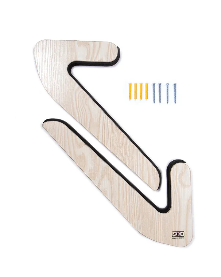 OCEAN & EARTH TIMBER LONGBOARD WALL DISPLAY RACK