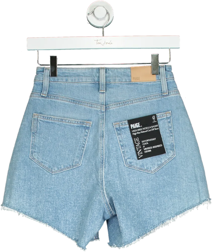PAIGE Blue High-Rise Denim Shorts W27
