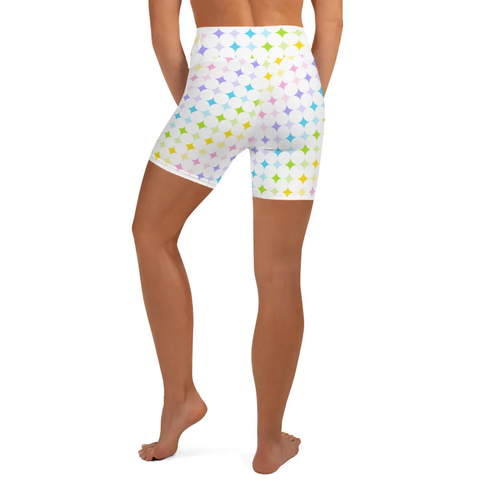 Pastel Stars Yoga Shorts