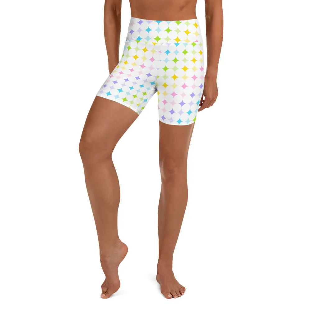 Pastel Stars Yoga Shorts