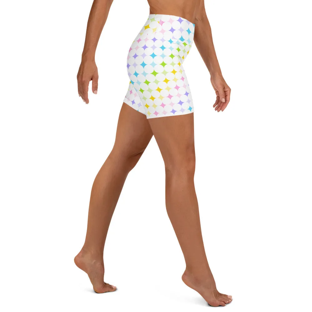 Pastel Stars Yoga Shorts