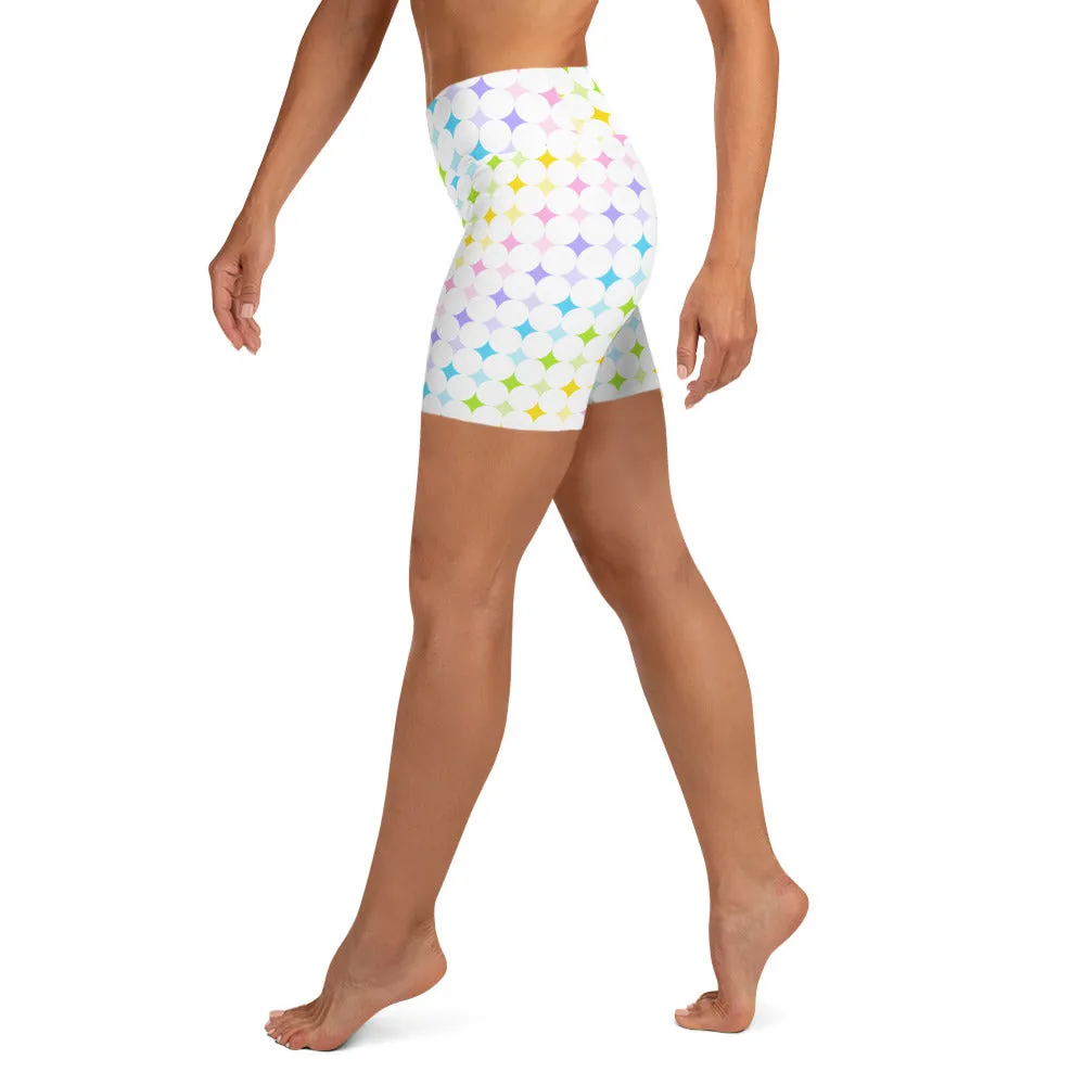 Pastel Stars Yoga Shorts