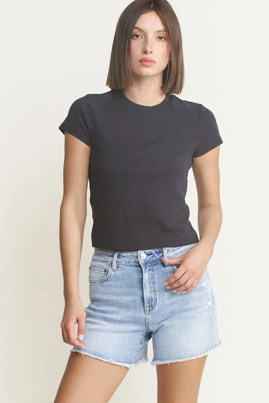 Pearl Super High Rise Denim Fray Short