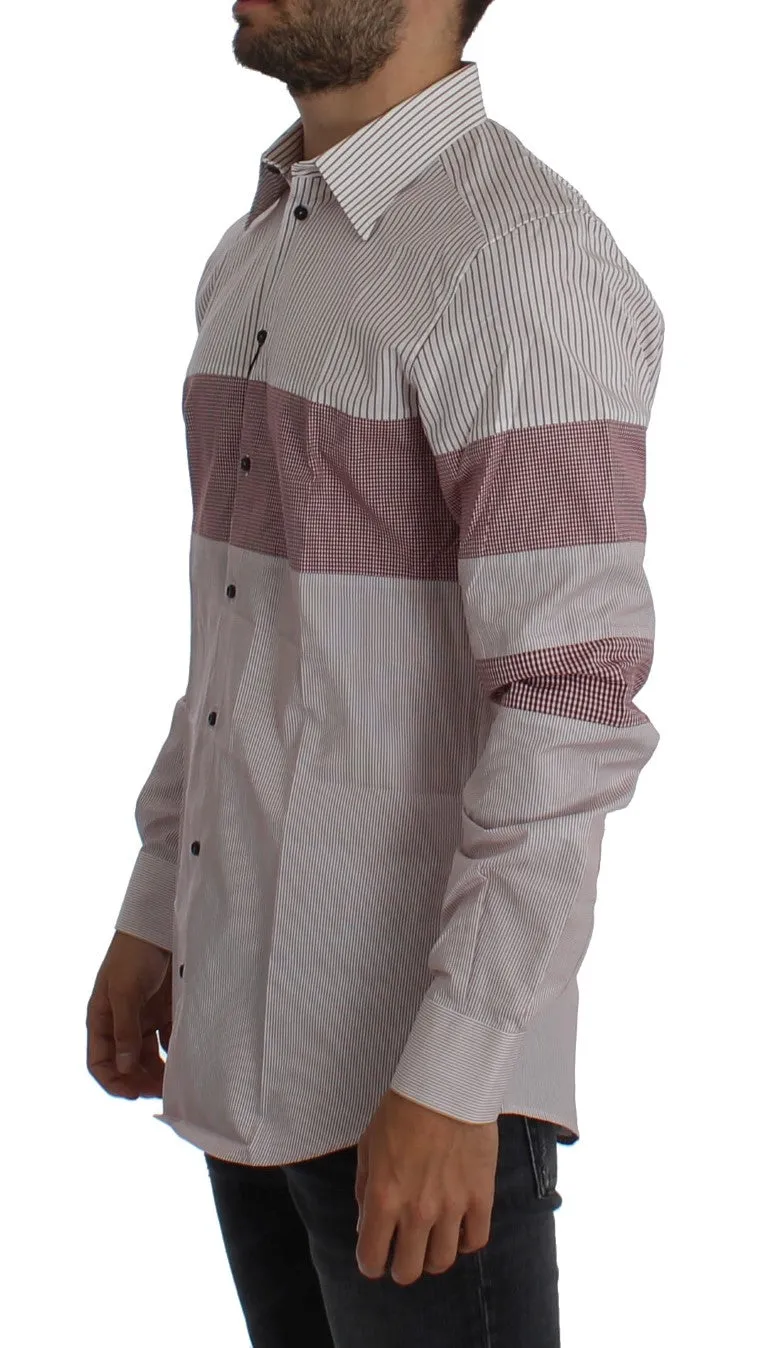 Red White Slim Fit GOLD Casual Shirt