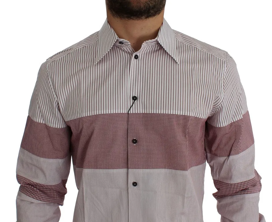 Red White Slim Fit GOLD Casual Shirt