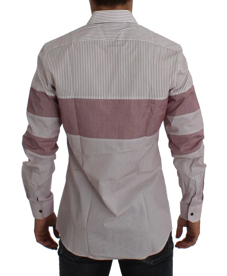 Red White Slim Fit GOLD Casual Shirt