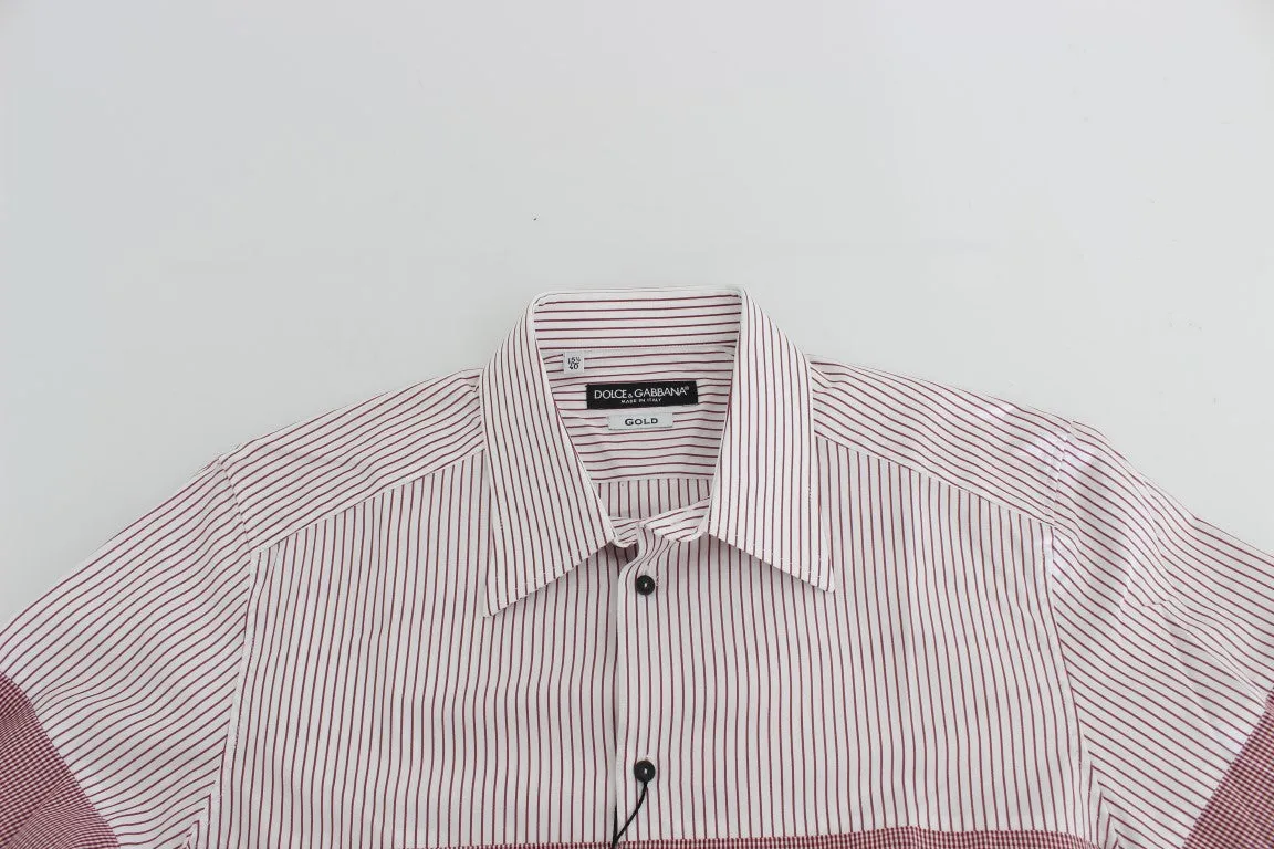 Red White Slim Fit GOLD Casual Shirt