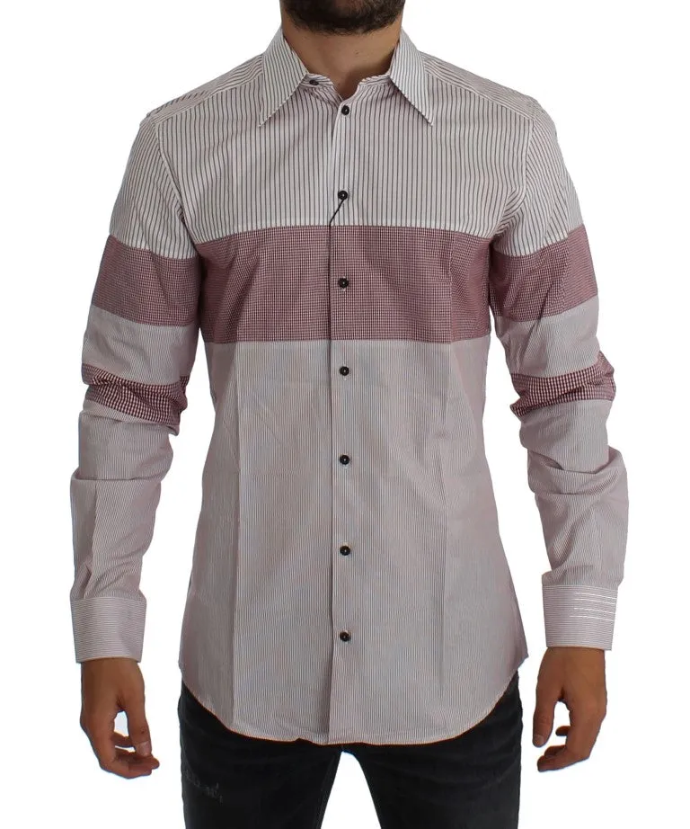 Red White Slim Fit GOLD Casual Shirt