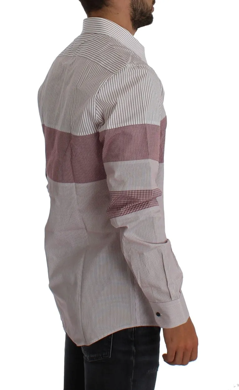Red White Slim Fit GOLD Casual Shirt