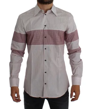 Red White Slim Fit GOLD Casual Shirt