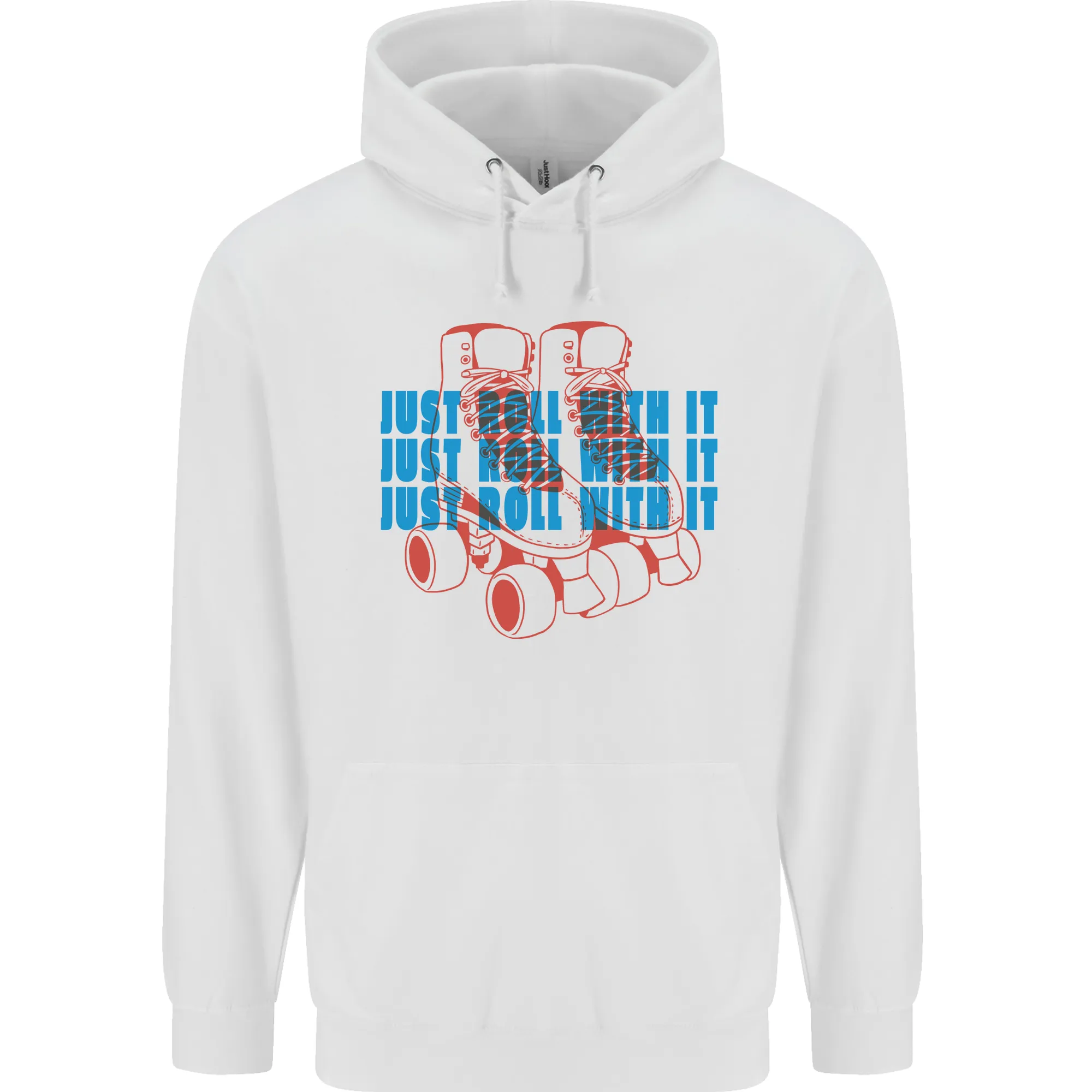 Roller Skating Just Roll With It Boots Mens 80% Cotton Hoodie