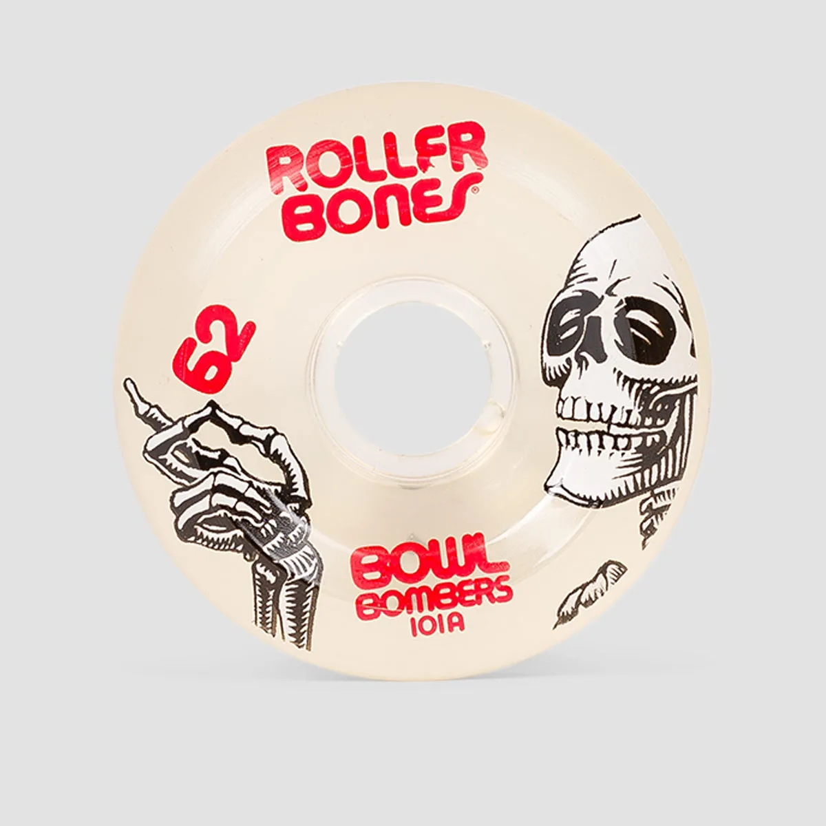 Rollerbones Bowl Bombers 101a Quad Wheels x8 Clear 62mm