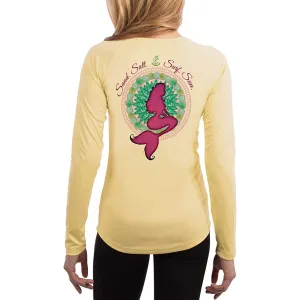 SAND.SALT.SURF.SUN. Mermaid Shells Women's UPF 50  UV Sun Protection Performance Long Sleeve T-Shirt