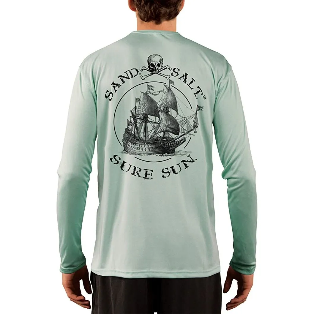 SAND.SALT.SURF.SUN. Vintage Ship Men's UPF 50  UV Sun Protection Performance Long Sleeve T-Shirt