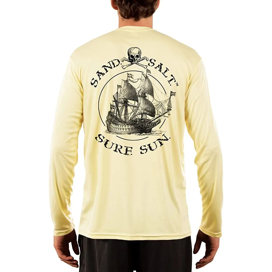 SAND.SALT.SURF.SUN. Vintage Ship Men's UPF 50  UV Sun Protection Performance Long Sleeve T-Shirt