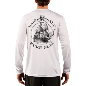 SAND.SALT.SURF.SUN. Vintage Ship Men's UPF 50  UV Sun Protection Performance Long Sleeve T-Shirt