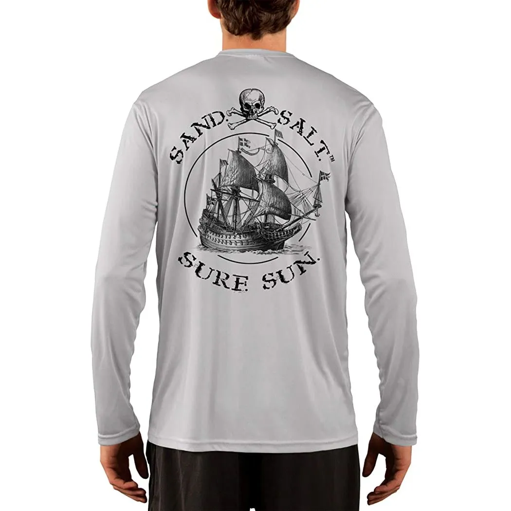 SAND.SALT.SURF.SUN. Vintage Ship Men's UPF 50  UV Sun Protection Performance Long Sleeve T-Shirt