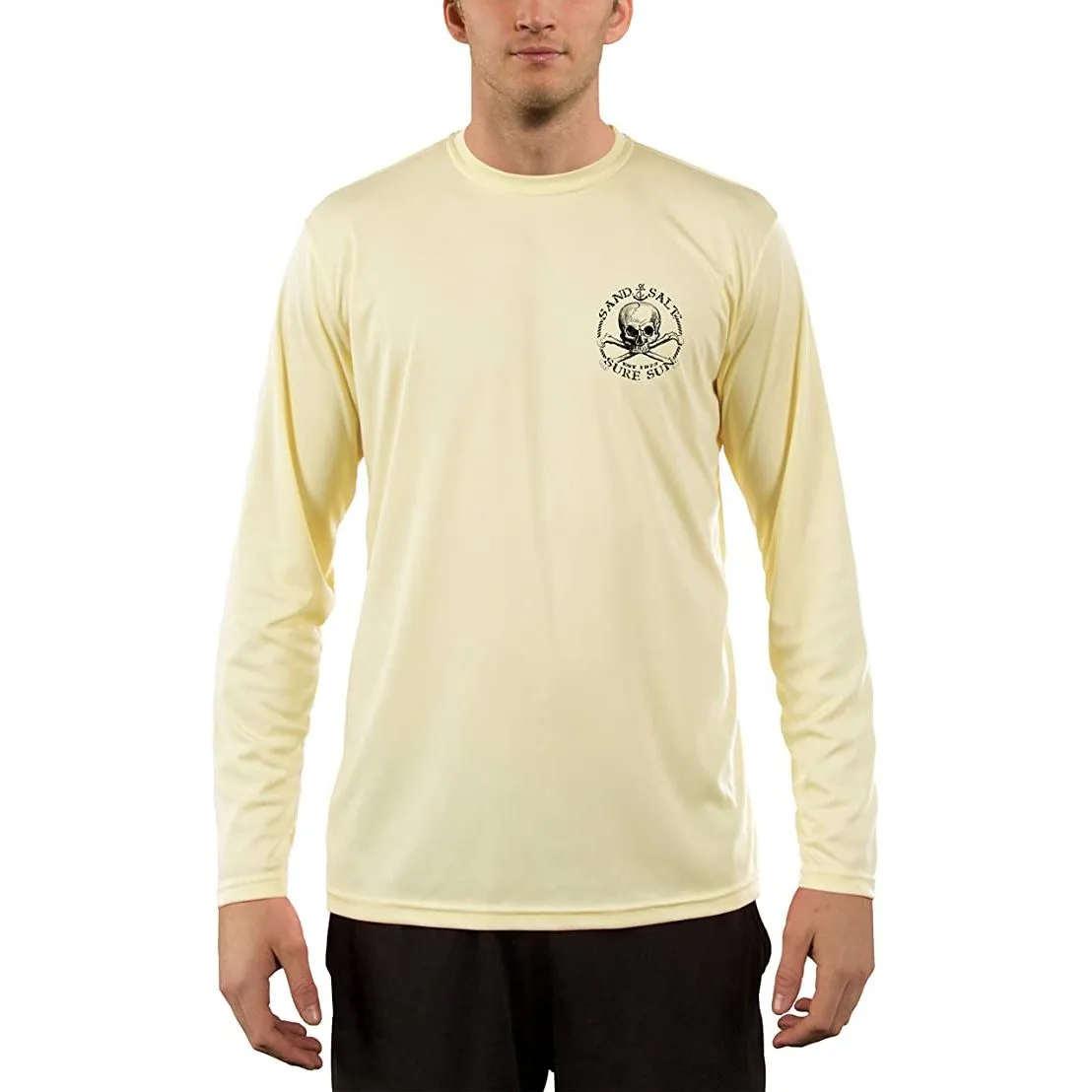 SAND.SALT.SURF.SUN. Vintage Ship Men's UPF 50  UV Sun Protection Performance Long Sleeve T-Shirt