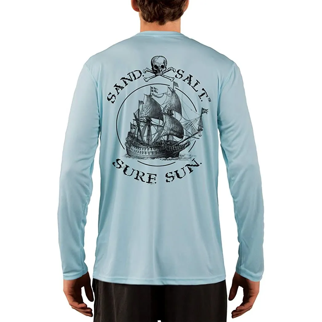 SAND.SALT.SURF.SUN. Vintage Ship Men's UPF 50  UV Sun Protection Performance Long Sleeve T-Shirt