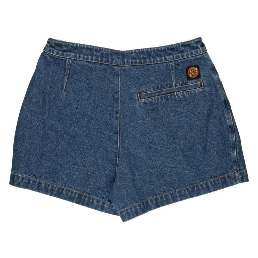 Santa Cruz Womens Shorts Classic Label Skort - Classic Blue