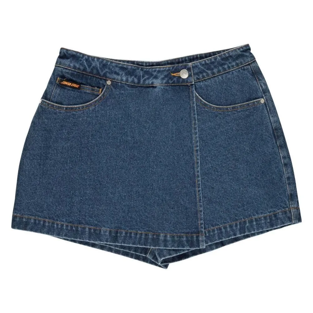 Santa Cruz Womens Shorts Classic Label Skort - Classic Blue