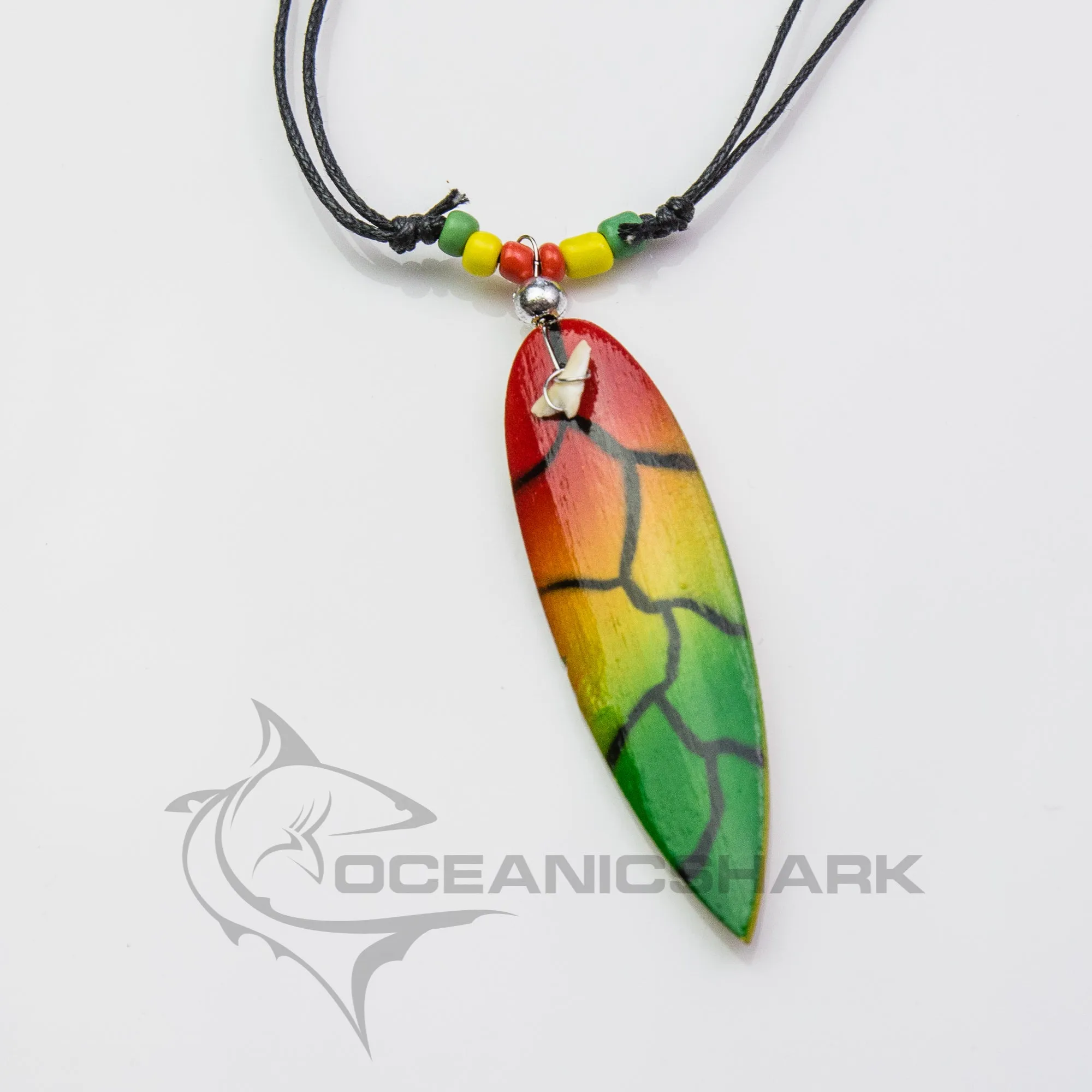 Shark teeth surf board rasta lightning wave hunter c175