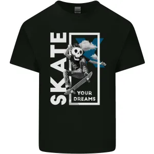 Skate Your Dreams Skateboard Skull Mens Light Cotton T-Shirt