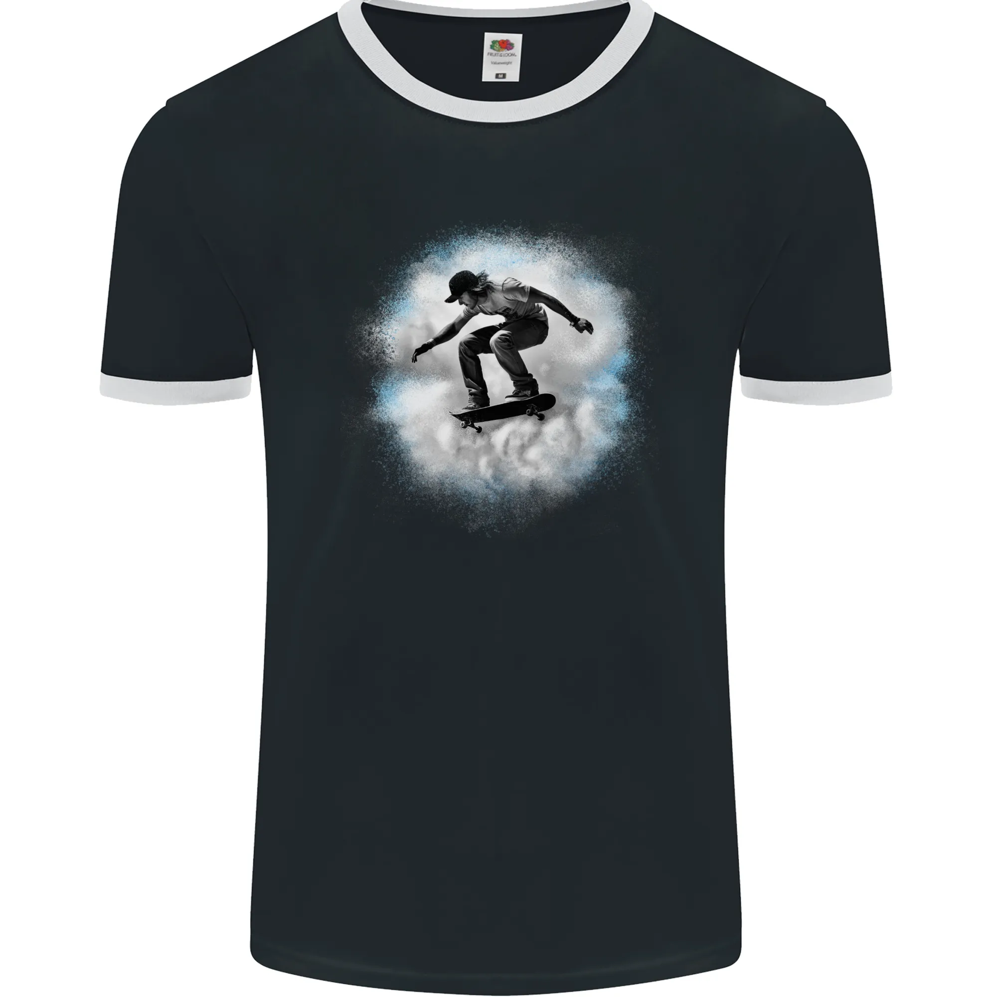Skateboard Cloud Skateboarder Mens Ringer T-Shirt FotL
