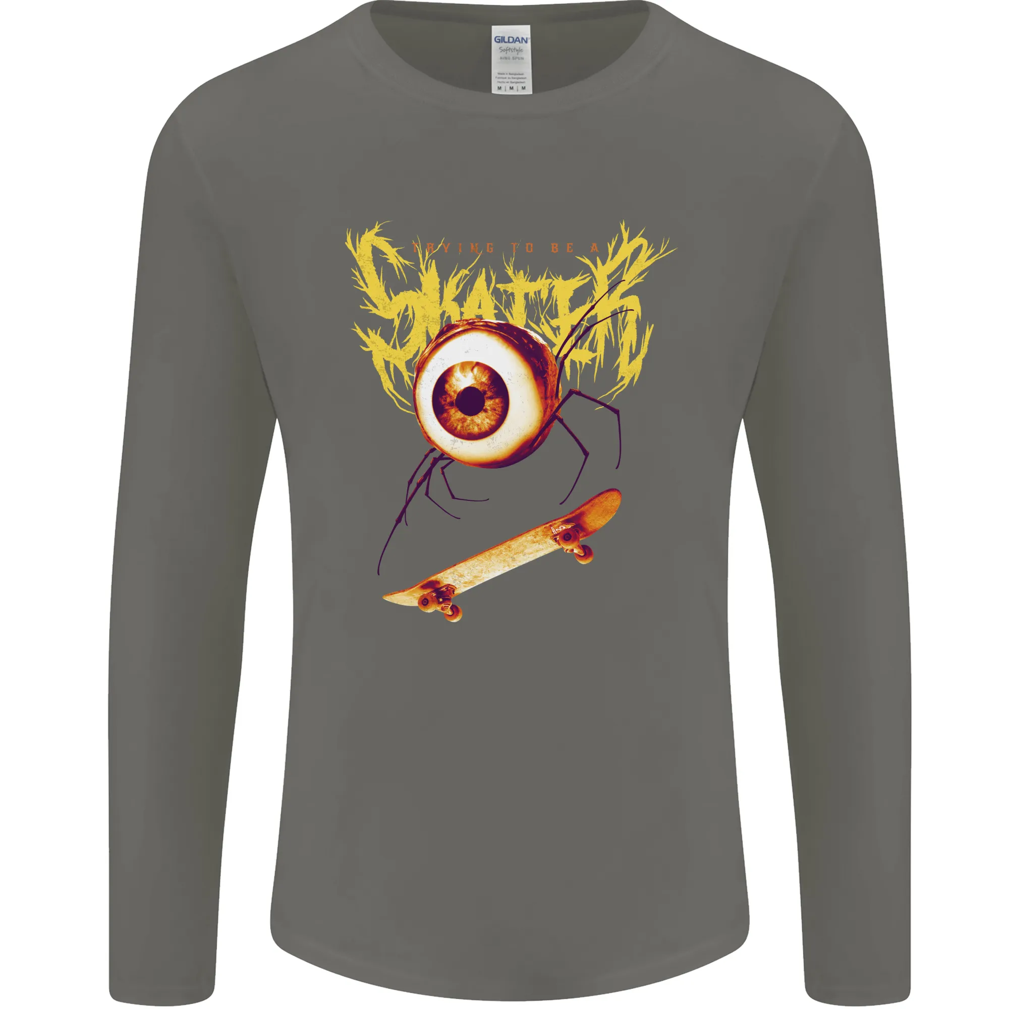 Skater Eye Skateboarding Skateboard Mens Long Sleeve T-Shirt